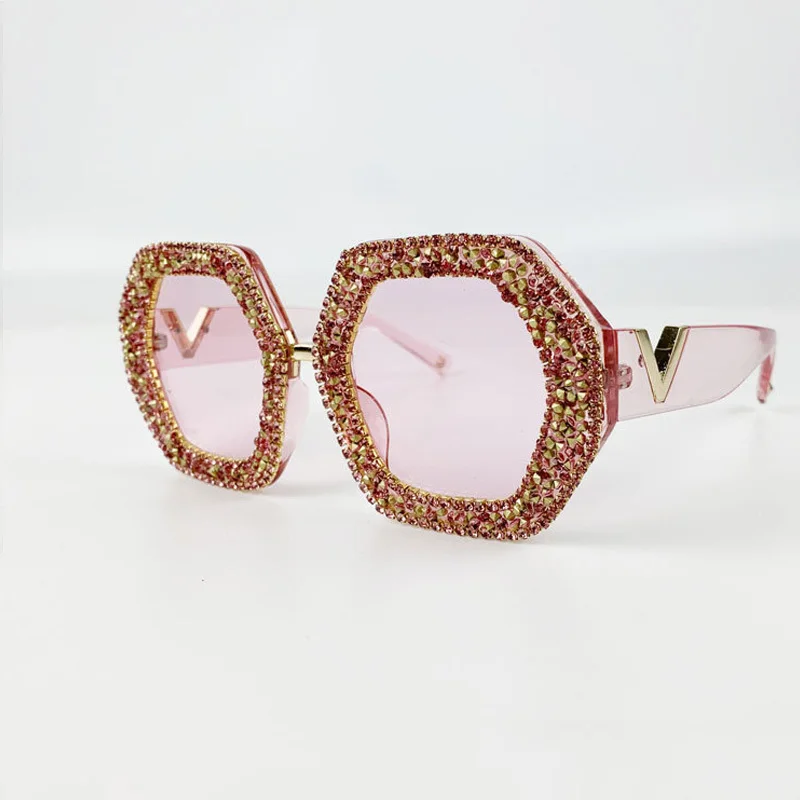 

Fashion Large Diamond Crystal Sunglasses Women Luxury Brand Geometric Square Glasses Oculos De Sol Feminino Eyewear Shades 2019