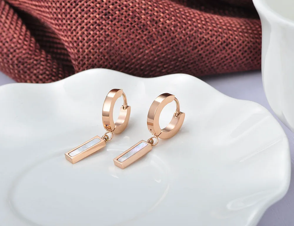 Женские серьги кольца из титановой стали цвета розового золота|hoop earrings for women|fashion