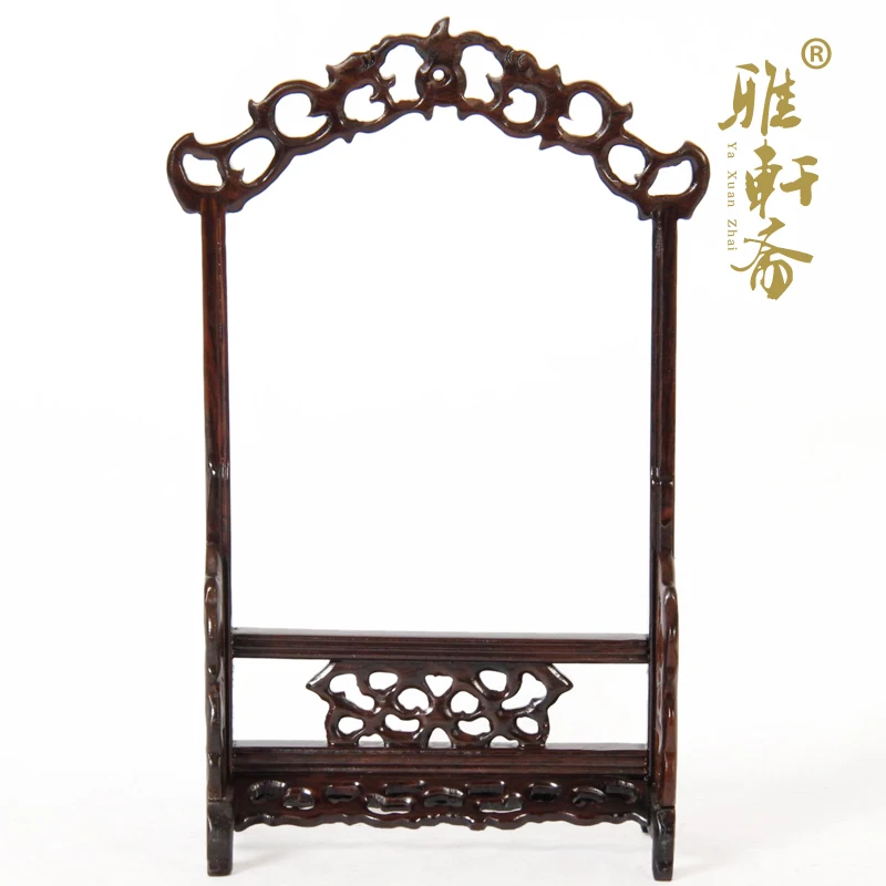

H Gallery] black ornaments catalpas Zhai mahogany crafts jade jewelry frame gantry crane