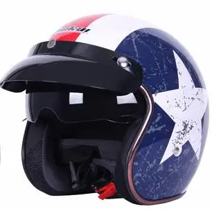 NO 4 Мотоцикл Jiekai шлем 3/4 с открытым лицом Винтаж Casco мото гидроцикл велосипедный шлем Ретро точка одобренный шлем мотоциклами, K-510 - Цвет: NO 4