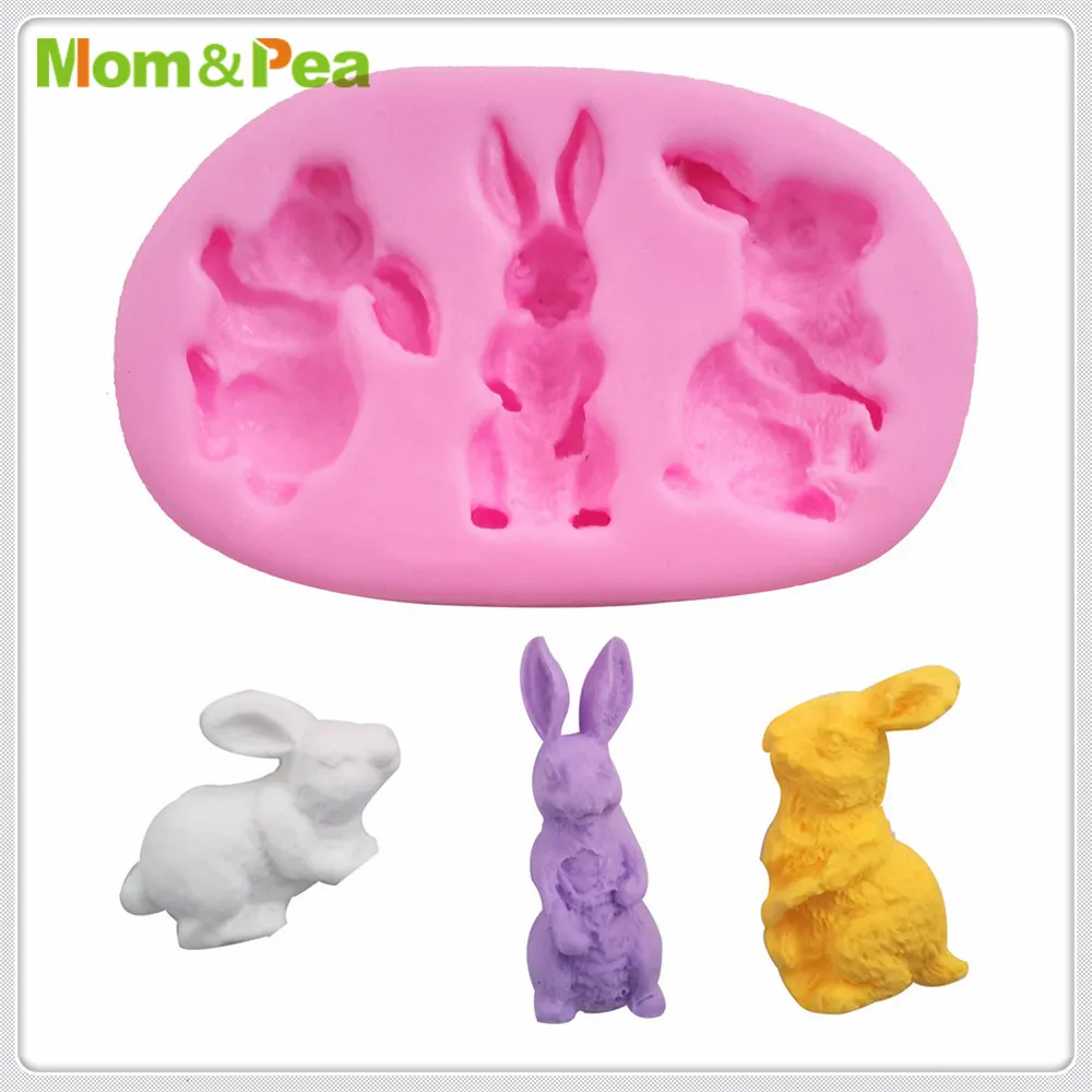 Mom &amp Pea MPA1937 3-силиконовая форма в виде кролика торт украшение помадка 3D пищевая |