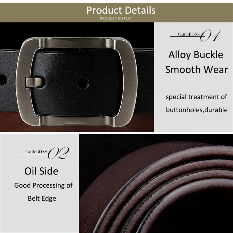 Мужской ковбойский ремень CETIRI черный коричневый из натуральной кожи 120 см 125