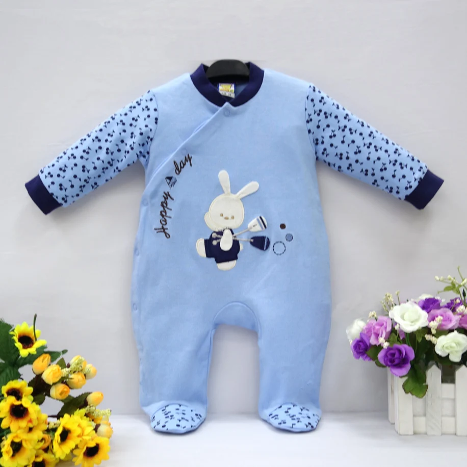 2021 Little Q pure cotton newborn spring autumn clothes one piece footies baby boy infant underwear four color clothing |