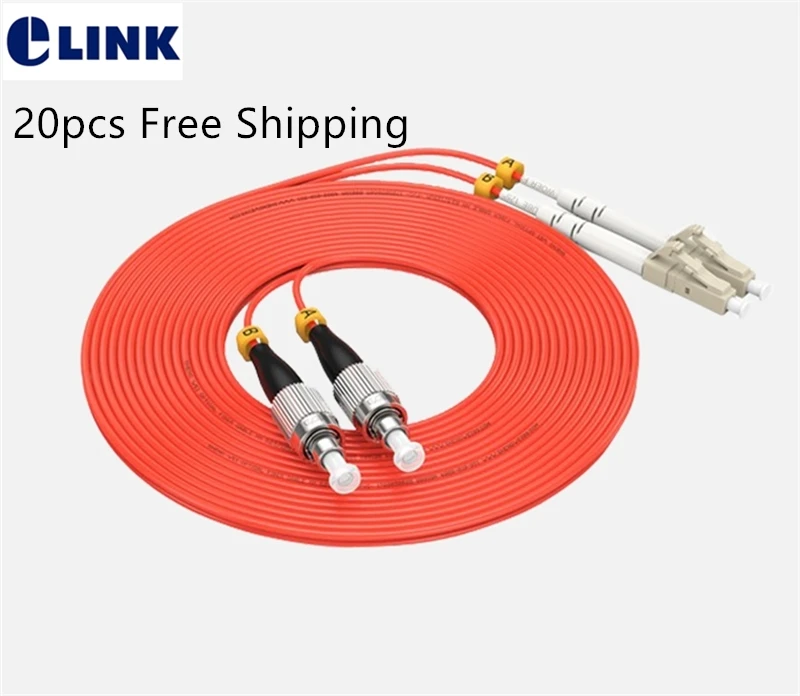 20PCS LC TO FC fiber patchcords duplex Multimode 2.0mm 62.5/125um PVC cable optical fibre jumper 1 2 3 4 5 7 Meter free shipping