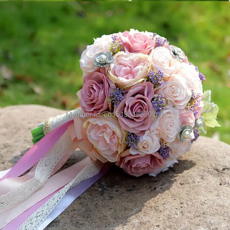 

2020 Newest Bridal Wedding Bouquet de mariage Pearls Bridesmaid Artificial Wedding Bouquets Flower Crystal buque de noiva