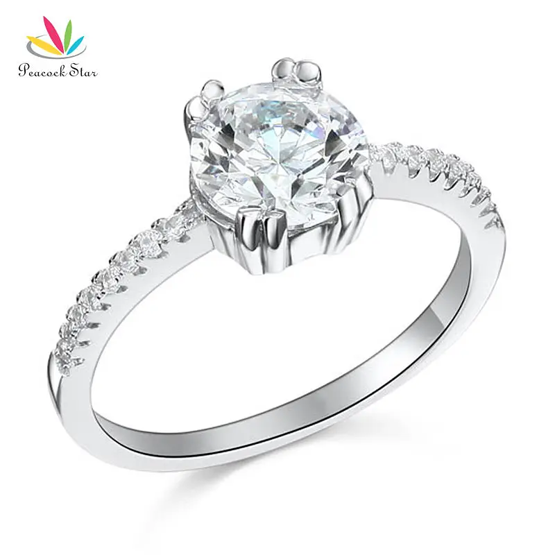 Кольцо из серебра 925 пробы с павлином и звездой 2 карата|ring jewelry|engagement ring925 silver |