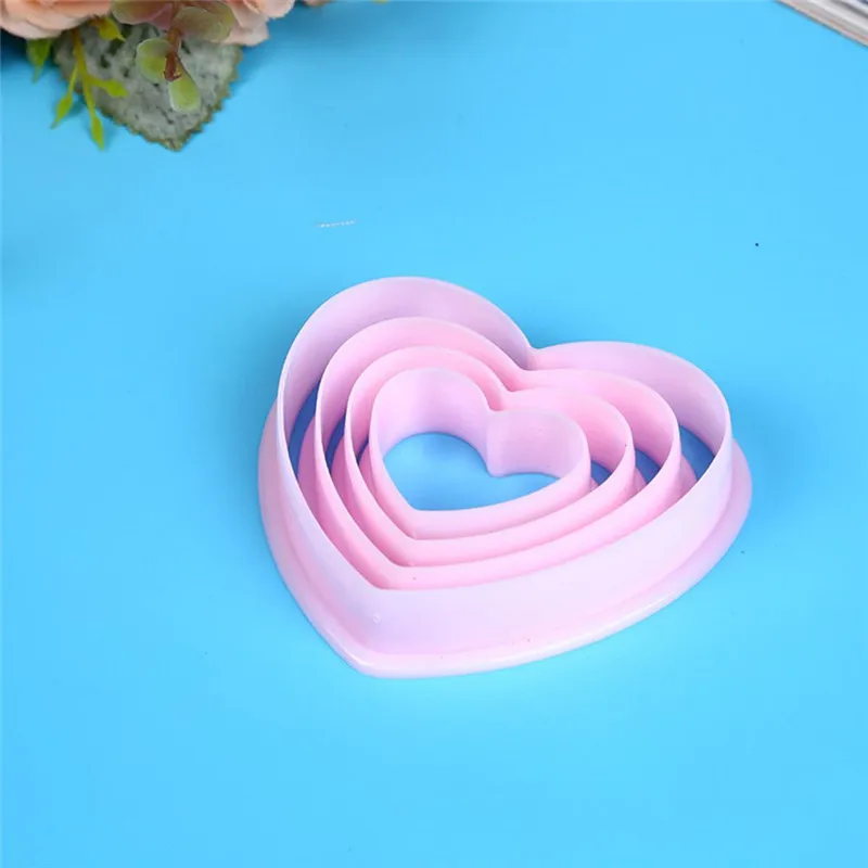 4 шт. формы для украшения торта в форме сердца DIY печенья резак штамп SugarCraft