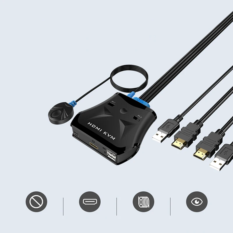 MT-VIKI kvm 2 порта HDMI USB KVM переключатель с линейным пультом дистанционного управления