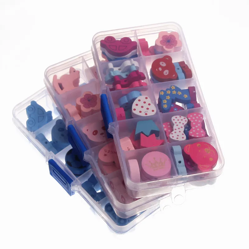 Деревянные бусины для самостоятельного изготовления многоцветные деревянные