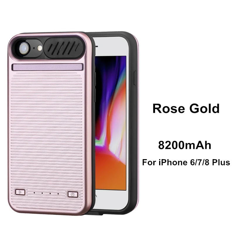 Pink for 6 7 8 Plus 5800 мач динамик зарядное устройство чехол для iPhone 6 6s 7 8 корпус питания 8200 мАч Внешний блок питания для iPhone 6s 7 8 Plus чехол - Цвет: Pink for 6 7 8 Plus