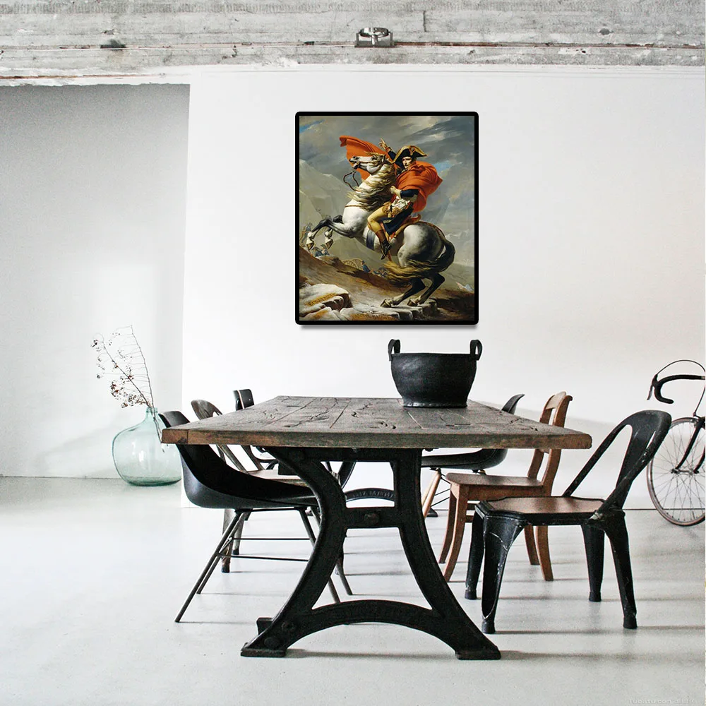 Nordic Napoleon Crossing The Alps By Jacques Canvas Paintings On Poster Cuadros Picture For Home Decor | Дом и сад