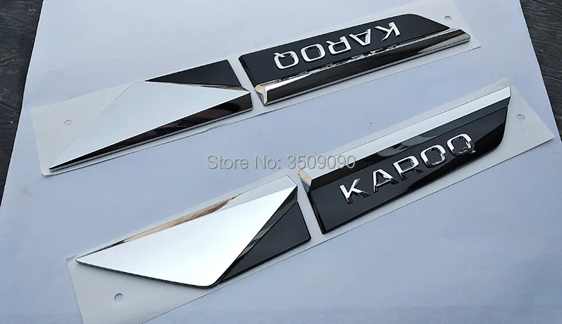Для Skoda Karoq автомобиль сторона крыло двери эмблема значок Стикеры отделка хром декоративный автомобиль Стикеры s 4 шт./компл
