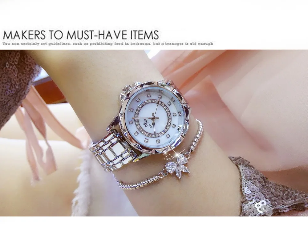 Montres femme BS повседневные женские часы, женские часы с бриллиантами, женские часы, брендовые Роскошные Кварцевые часы dourado relogio feminino