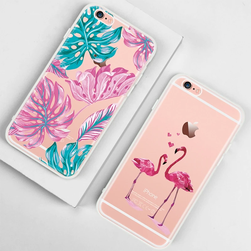 Мягкий чехол из ТПУ с рисунком для iPhone XS Max XR 7 6 6S 8 Plus X 5 5S SE Sillicon Green Plant Cactus Flower |