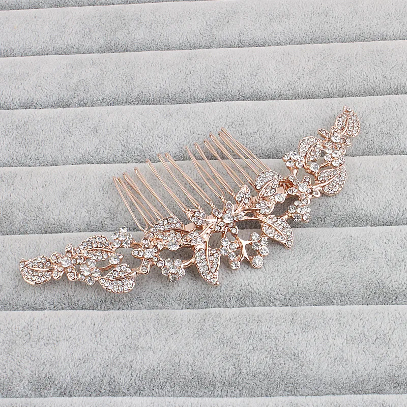 SLBRIDAL Горячая продажа Арт Деко прозрачные стразы Хрустальный цветок лист сплав