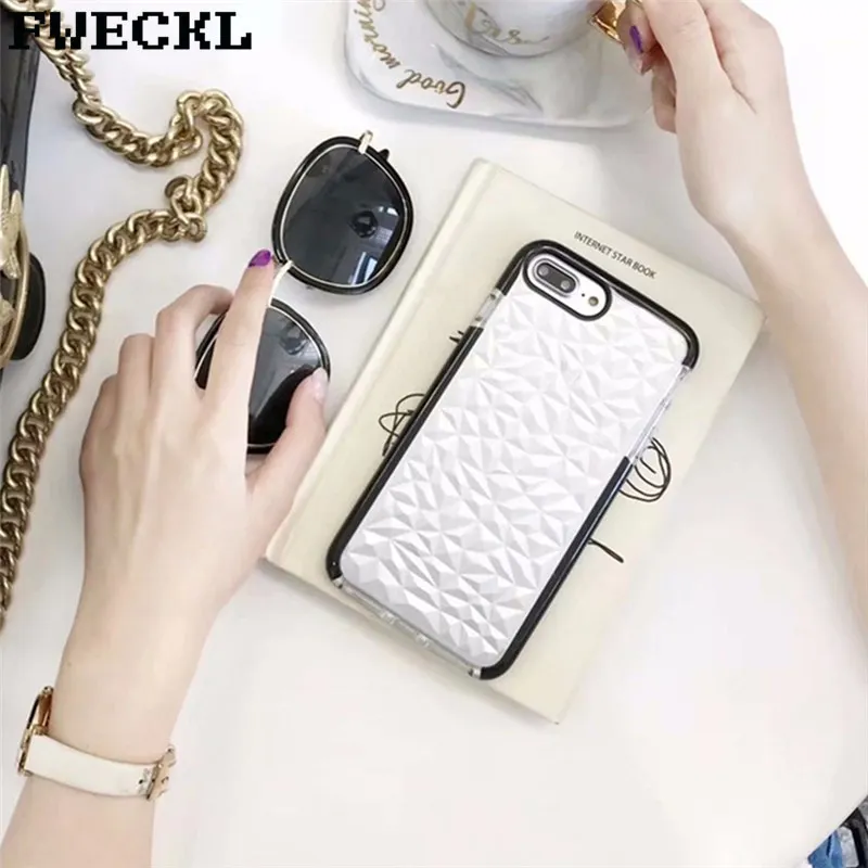Роскошные 3D ромба телефон чехол для iphone 7 Чехол 6 S плюс 8X10 карамельный цвет мягкий