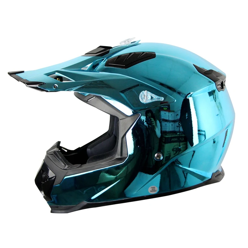 Хромированный синий шлем Nenki для мотокросса внедорожный мотоциклетный MX Capacete