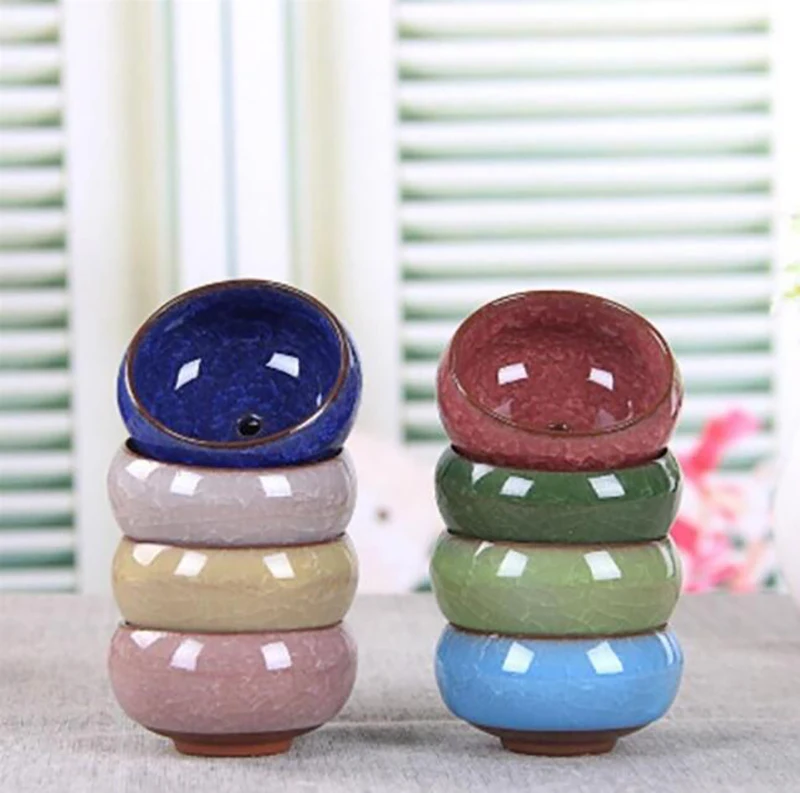 Красочный керамический большой цветочный горшок ледяная с трещинами