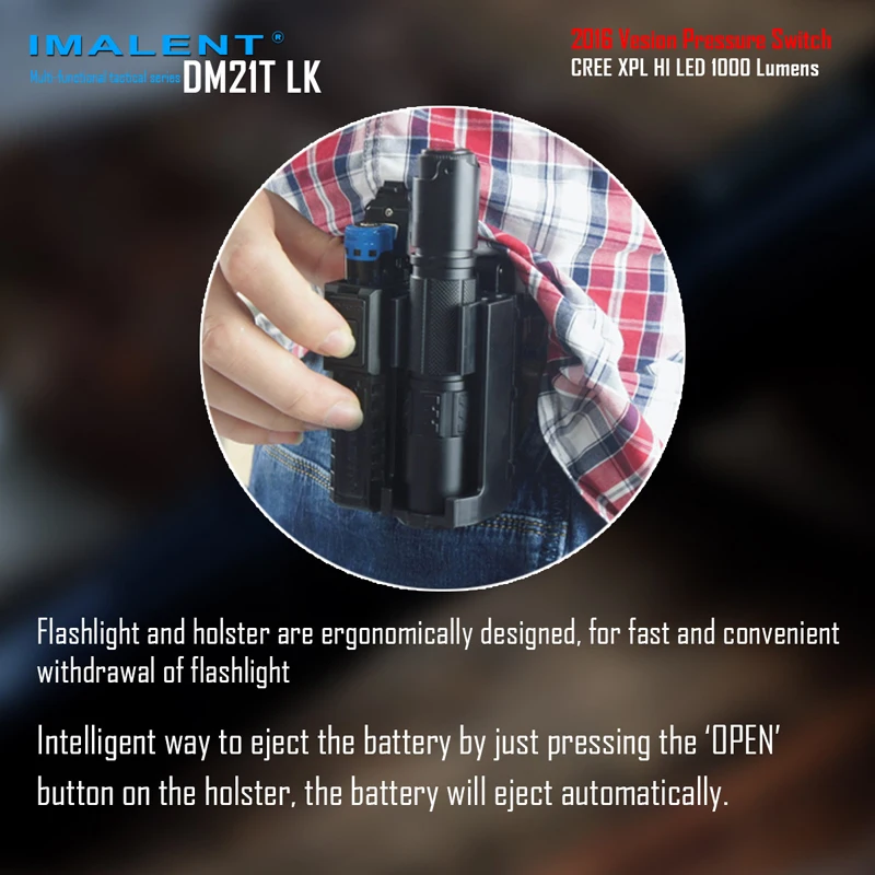 2016 IMALENT DM21T CREE XPL HI светодиодный 1000 люмен USB Перезаряжаемый Многофункциональный