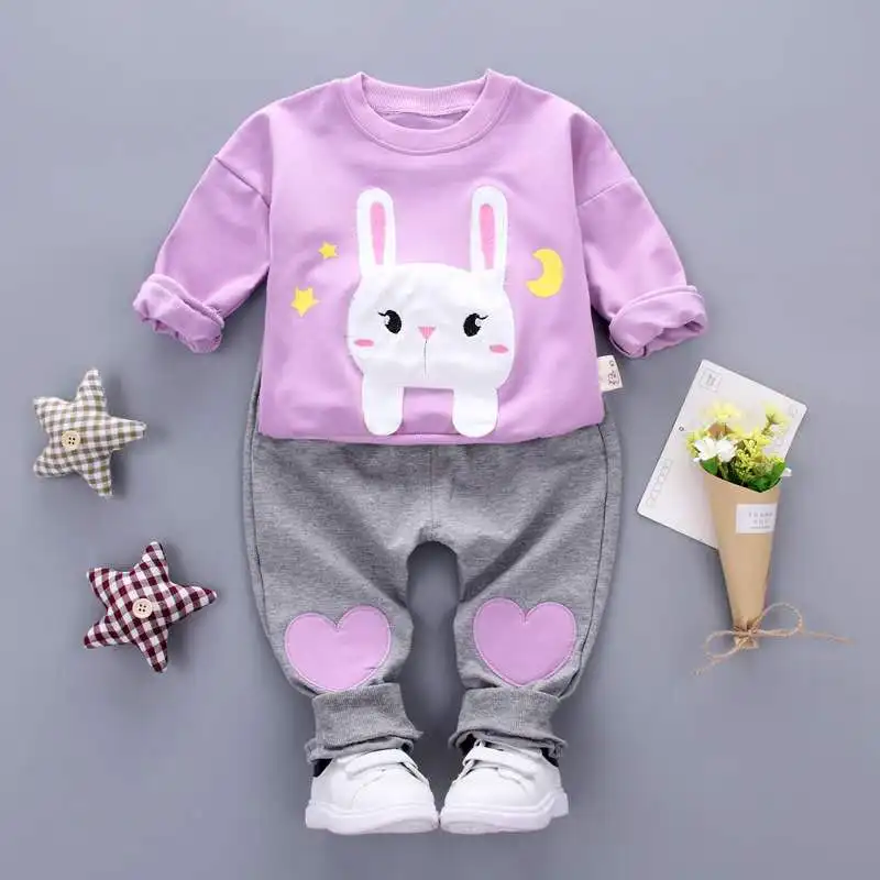2019 Spring Baby Cotton Sets Bear Ear Sweatshirts + Casual Pants Kids Boys 2 Pcs Costumes Infant Tracks Roupas |
