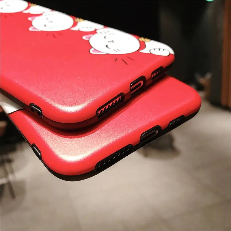 Милый счастливый кот мобильный телефон с мультяшками чехлы для IPhone 8X6 XS 6 S XR MAX 7