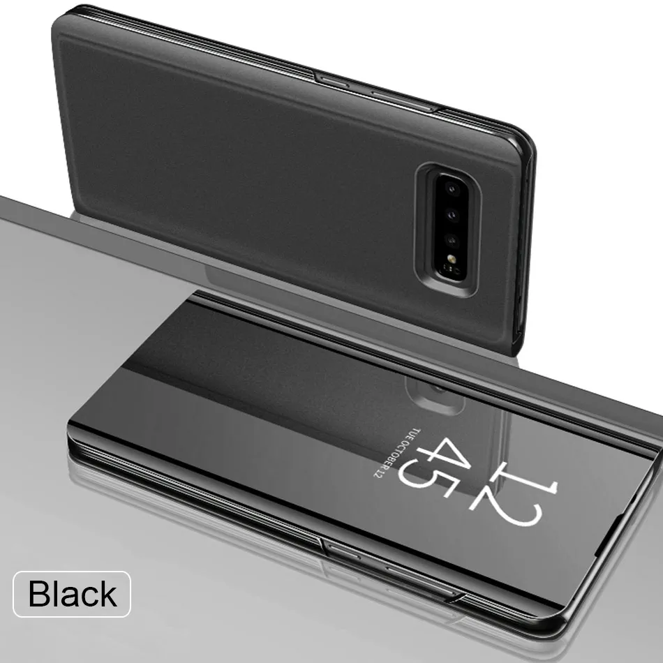 Black Роскошный умный флип-чехол для samsung S7 Edge S10 S8 S9 Plus S10e противоударный чехол Note 8 9 чехол для телефона - Цвет: Black