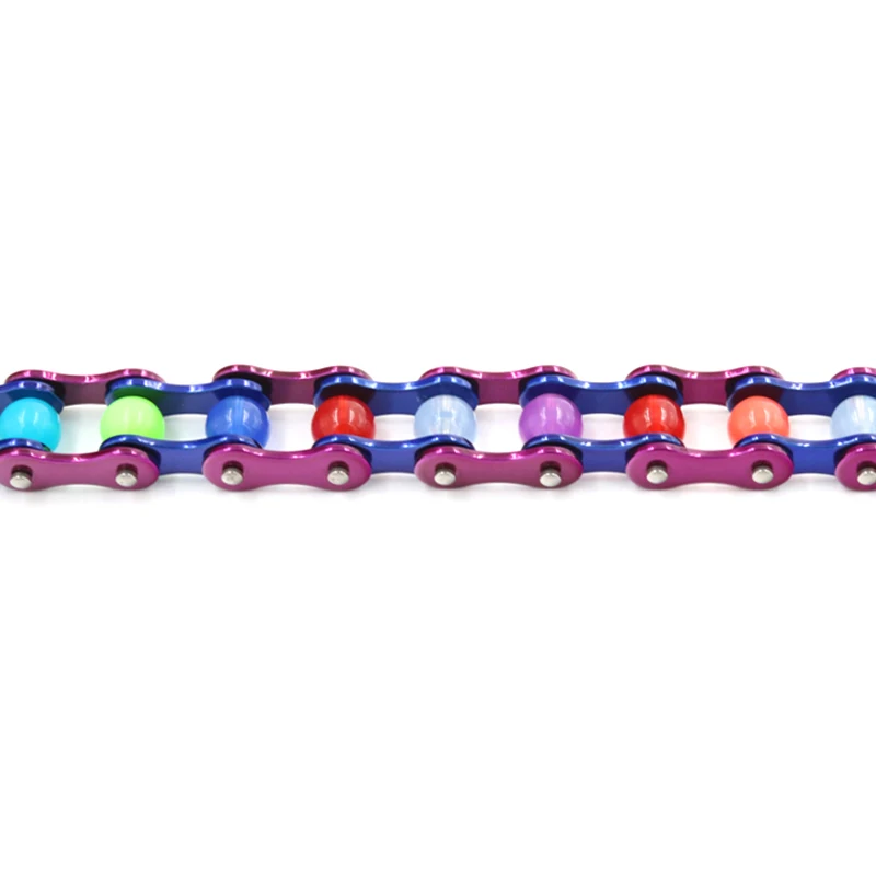 High Quality Jewelry Fashion Stainless Steel Bike Bracelet Women purple blue Biker Bicycle Motorcycle Chain Bracelets Bangle | Украшения и