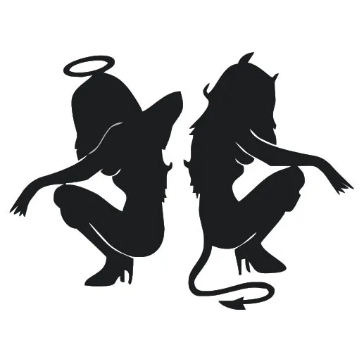 

Beauty Sexy Car Sticker Angel Devil Car Sticker