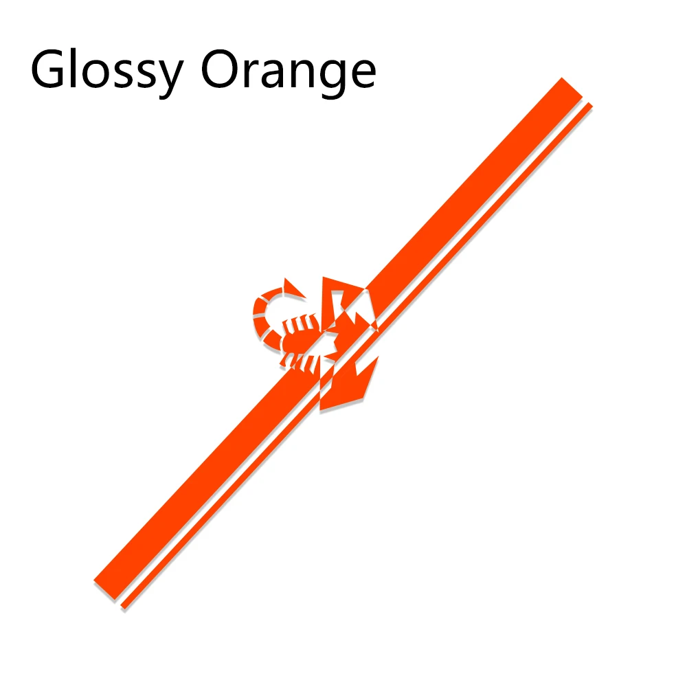 Glossy Orange Забавные стильные длинные полосатые наклейки для автомобиля, виниловая пленка для капота, наклейки для гоночных спортивных автомобилей, DIY наклейки, аксессуары для тюнинга автомобиля - Название цвета: Glossy Orange