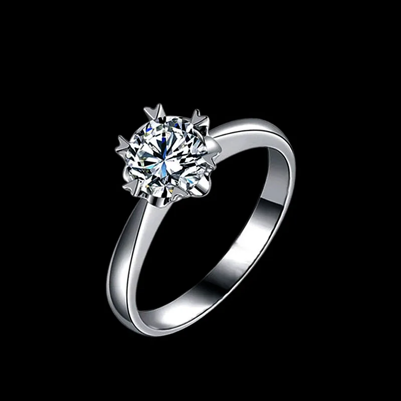 Подлинное 925 пробы Серебряная Снежинка Форма обручальные кольца для Для женщин