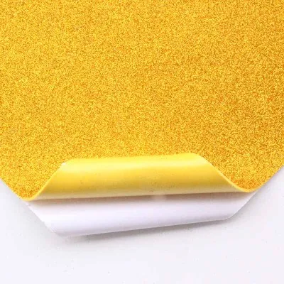 with glue A2/40 см* 60 см* 2 мм губчатая бумага сверкание блесток золото ручной работы foam paper Стикеры листов DIY украшения Xmas - Цвет: with glue