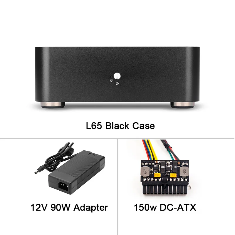 Black 90W Power RGeek Алюминиевый мини HTPC Чехол черный серебристый Mini ITX чехол s компьютерный игровой ПК настольный чехол с питанием Pico PSU - Цвет: Black 90W Power