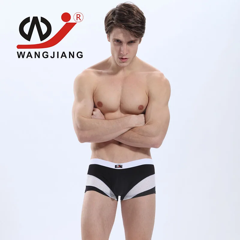 black Гей мужское нижнее белье боксеры Calzoncillos String Homme мужское белье для геев хлопок нейлон боксеры сексуальные мини шорты 4002PJ - Цвет: black