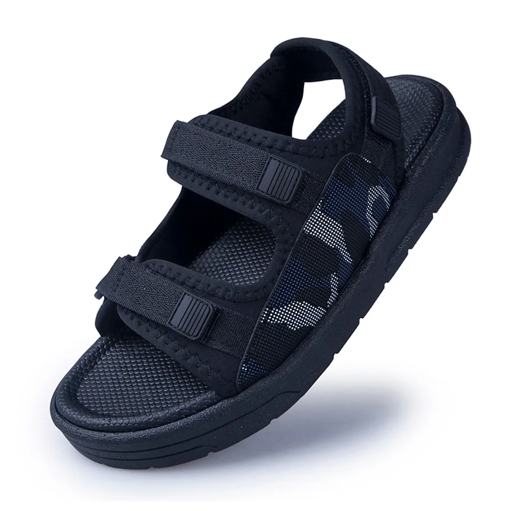 Летние сандалии мужские парусиновые корейские Босоножки с открытым носком