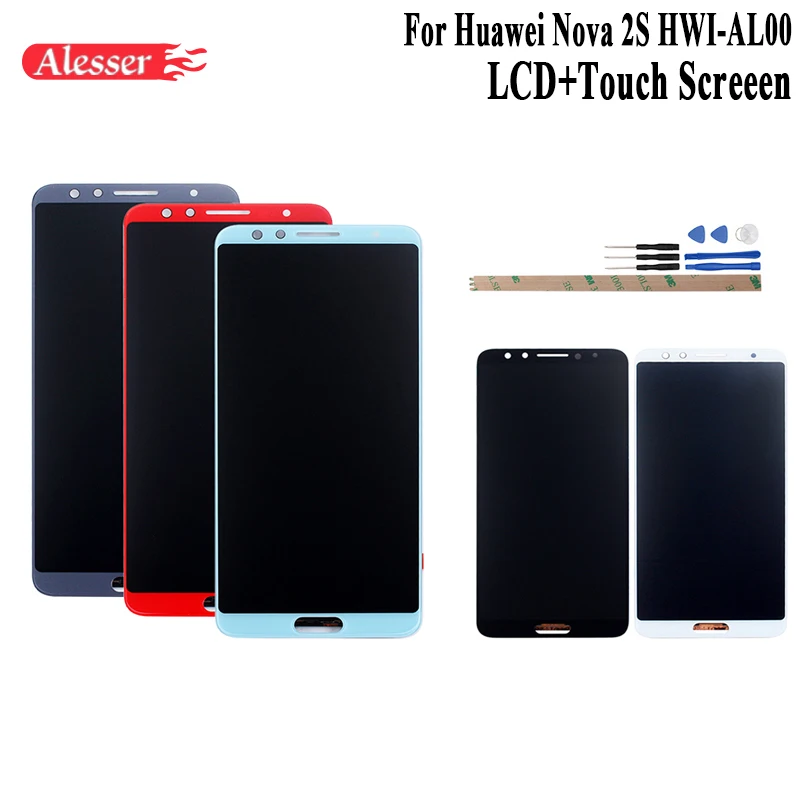 Alesser For Huawei Nova 2S HWI-AL00 LCD Display+Touch Screen Assembly Repair Parts 6.0''+Tools+Tapes | Мобильные телефоны и