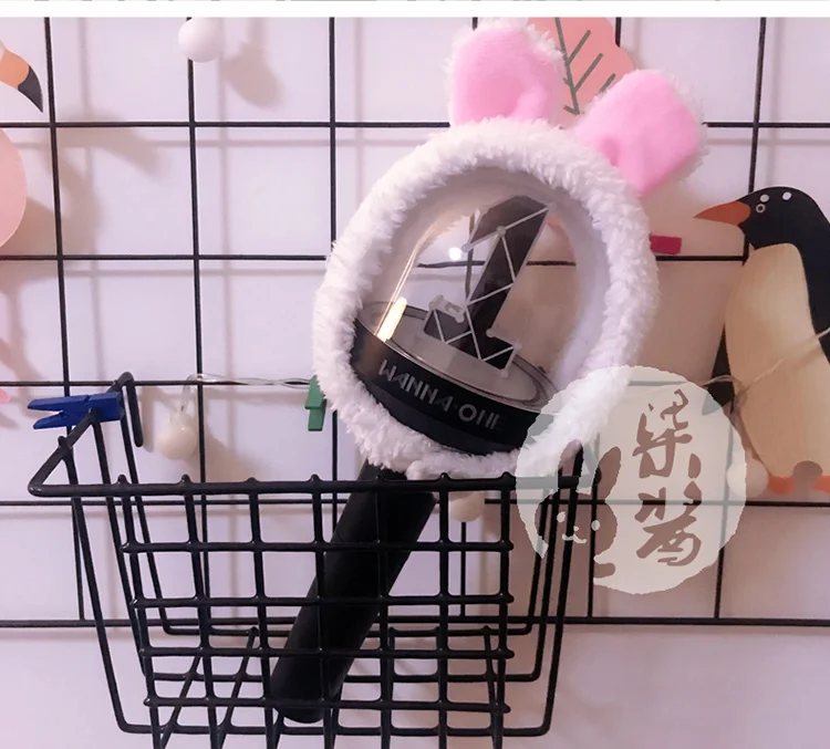 Kpop WANNA ONE Stick Light Lightstick мультяшная Милая резинка для волос сумка протектор плюшевая крышка головы вентиляторы подарок 1 шт