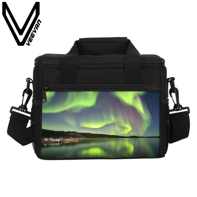 

Aurora 3D Printing Thermal Lunch Box Children Food Storage Container Thermo Lunch Bags Portable Insulated Picnic Cooler Bags