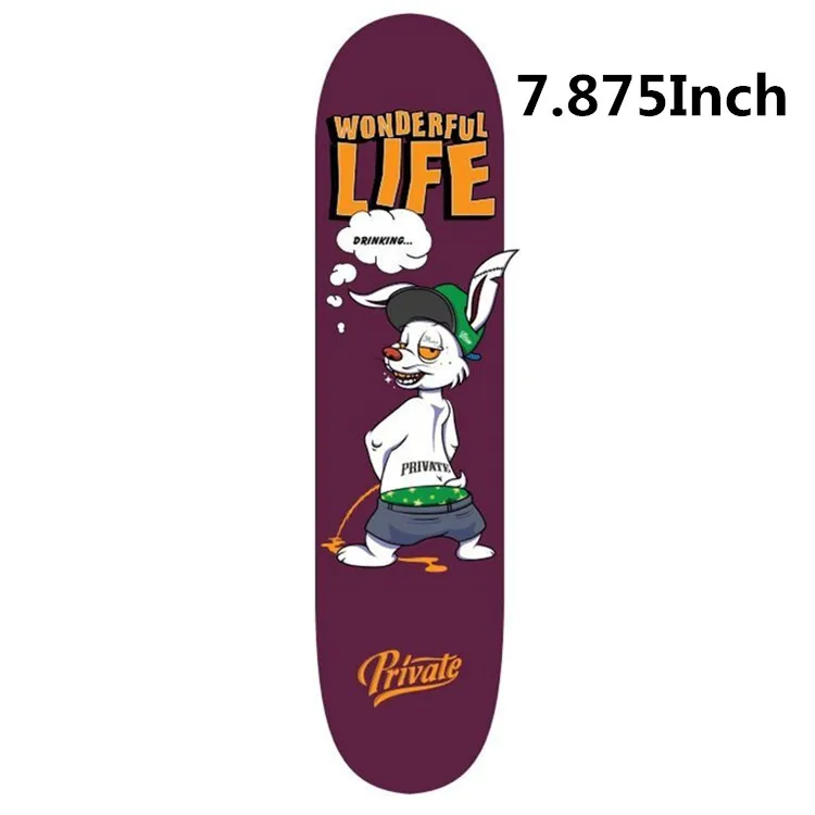 SK8ER частный Профессиональный Скейтборд Палуба 8,0/7,875/8,125 канадский клен глубокий Вогнутый Скейтборд Палуба с бесплатной griptape - Цвет: SK8ER life 7.875