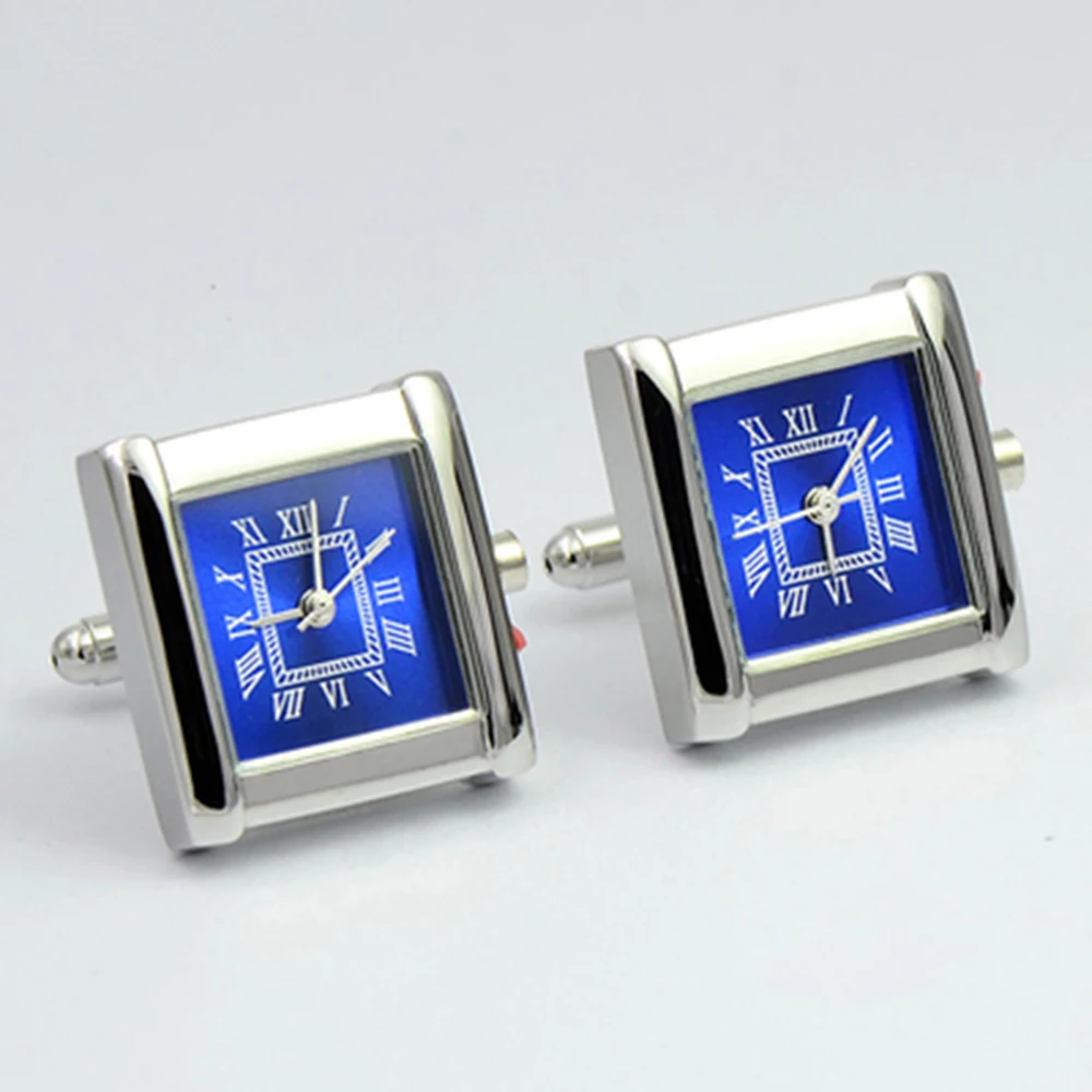 Luxury mens shirt cufflinks for cuff links watch function merchanical sliver plated prefect business gift | Украшения и