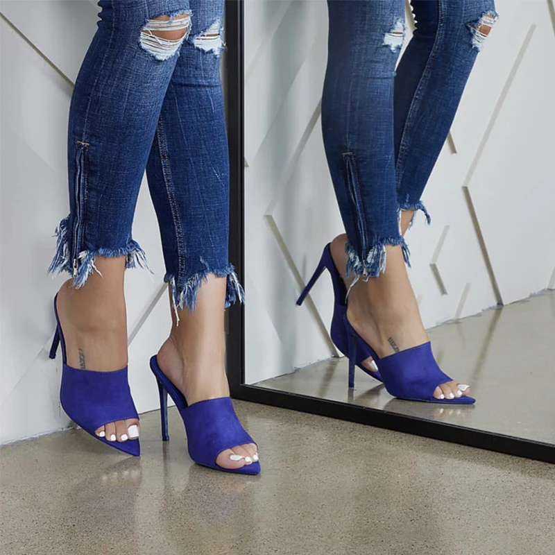 Туфли HIBISMIX женские на высоком тонком каблуке заостренный носок пикантные