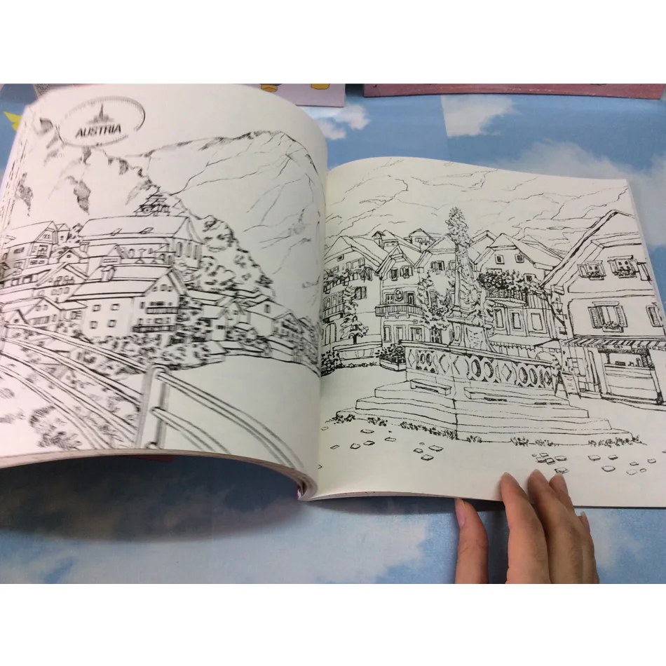 84 страниц душой путешествий раскраска книга Secret Garden Стиль раскраски снять стресс убить время граффити Живопись Рисунок книги