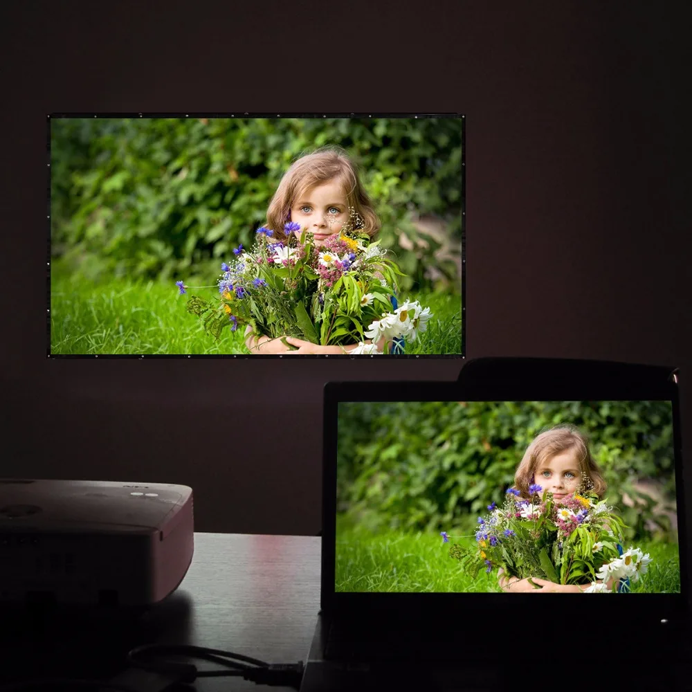 Excelvan 120 дюймов 16:9 складной ПВХ HD портативный домашний и наружный проектор экран с