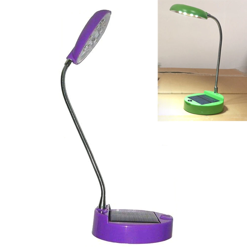 8LED мини настольная яркая настольная лампа для дома износостойкая Регулируемая гусиная шея на солнечных батареях энергосберегающая домашняя USB перезаряжаемая