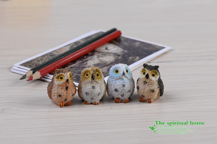 Распродажа 1 шт./лот мини птичка Минерва маленькое украшение Сова Фея Сад