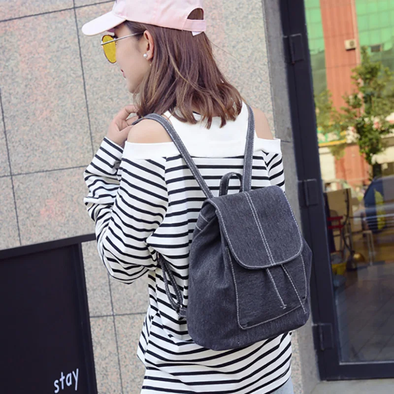 2018 для девочек подростков Bolsas Mochilas Feminina из мягкой джинсовой ткани Для женщин
