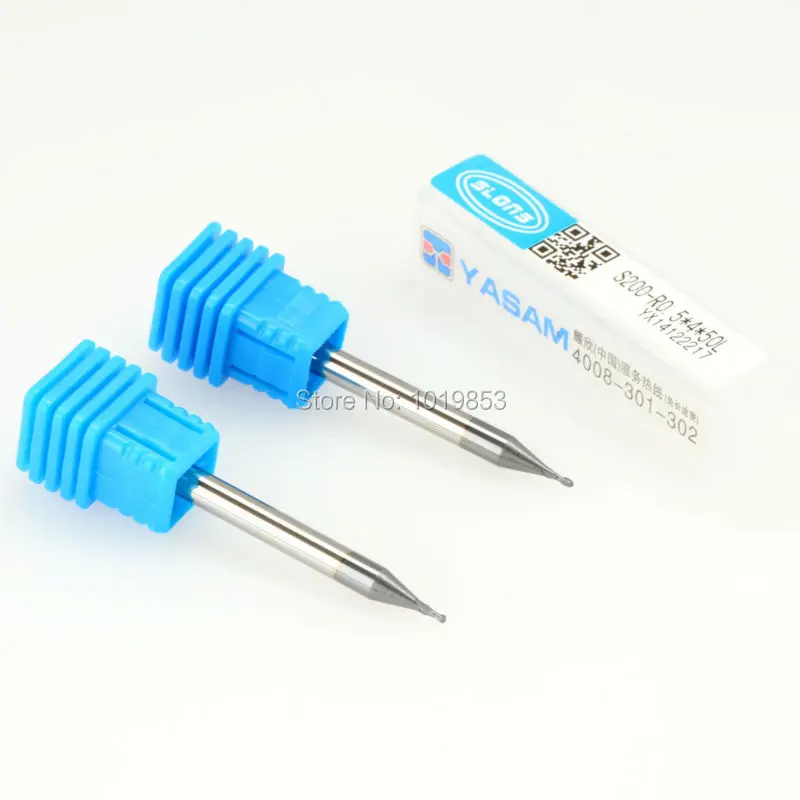 5 шт. SLONS S200-R0.5x4x50L HRC50 4 мм Диаметр хвостовика с шариковым носиком и tungsten карбидная