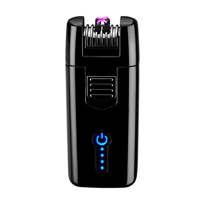 Металлическая электрическая зажигалка USB двойная дуговая Зажигалка сенсорный