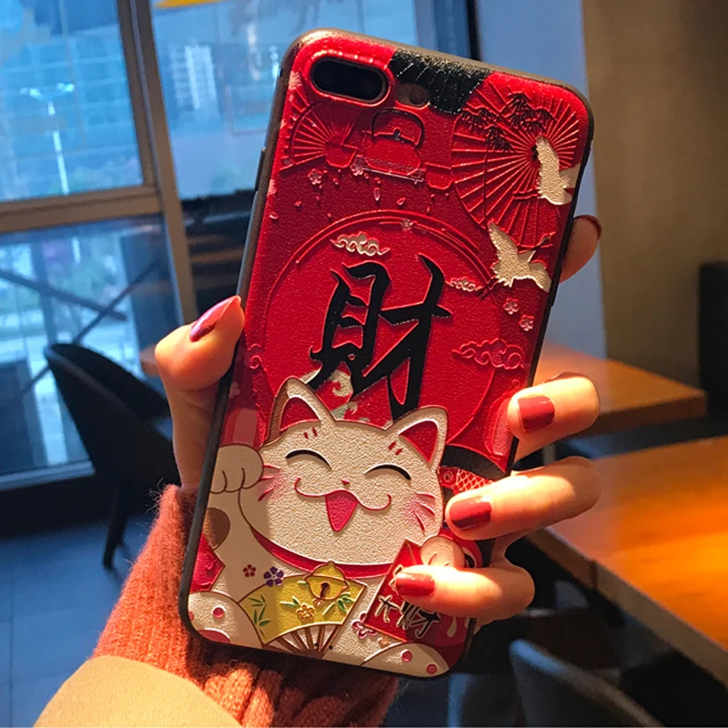 KaiNuEn luxury 3d cat tpu phone back etui coque cover case for iphone 8 plus 8plus silicone silicon cases For Apple iphone8plus |