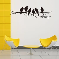 black bird on the branch wall sticker bedroom living room background decoration mural art decals cute bird stickers home decor