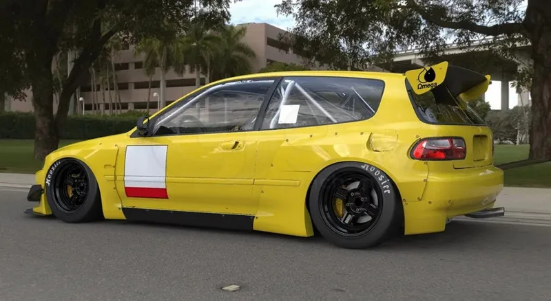 Для Civic Hatchback(EG) PD GP Rocket Bunny style передний и расширитель крыла или колесной арки(пара) стекловолокно